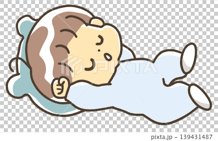 ぐっすりねんねする赤ちゃん ぐっすりねんねする赤ちゃん 139431487
