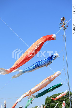 青空を泳ぐ鯉のぼり 青空を泳ぐ鯉のぼり 139431758
