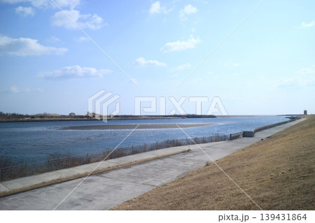 名取川 川町テラス閖上からの風景 名取川 川町テラス閖上からの風景 139431864