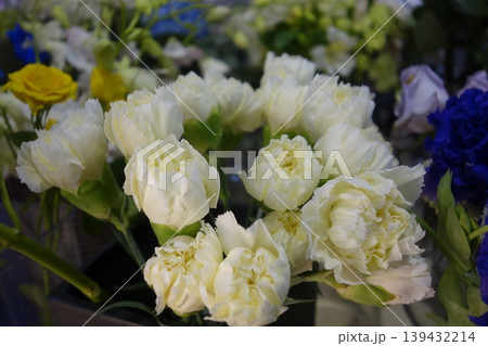White Carnations Bouquet with Mixed Floral Arrangement 139432214