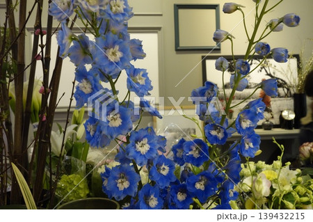 Blue Delphiniums in Floral Arrangement 139432215