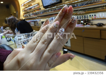 Nail Art Showcase in Beauty Salon Nail Art Showcase in Beauty Salon 139432356