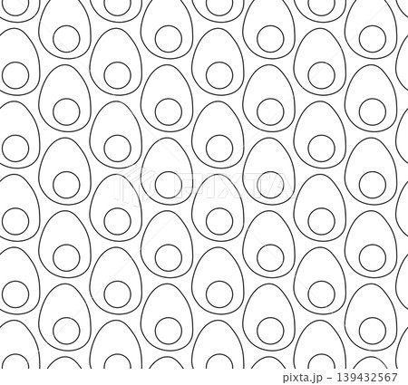 Egg half seamless pattern hand drawn illustration. Vector graphic line art. Silhouette sign for logo, print, comics, fashion, pop art, boards, design, stickers, decoration, posters Egg half seamless pattern hand drawn illustration. Vector graphic line art. Silhouette sign for logo, print, comics, fashion, pop art, boards, design, stickers, decoration, posters 139432567
