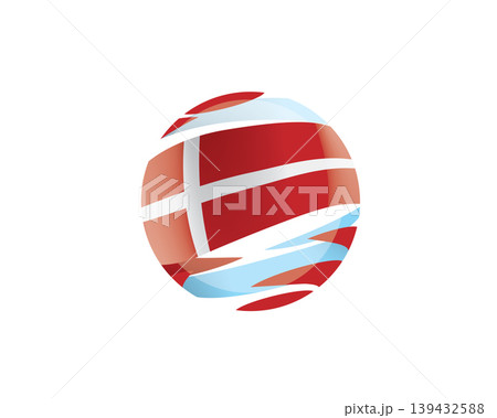 The Danish flag in an abstract sphere The Danish flag in an abstract sphere 139432588