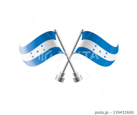 Scalable illustration capturing prideful display of Honduras national banners 139432600