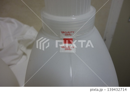 Security Seal on White Container 139432714