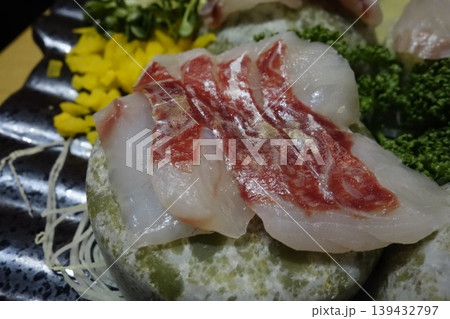 Fresh Sashimi with Garnishes 139432797