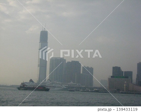City Skyline with Cruise Ship and Tower 139433119