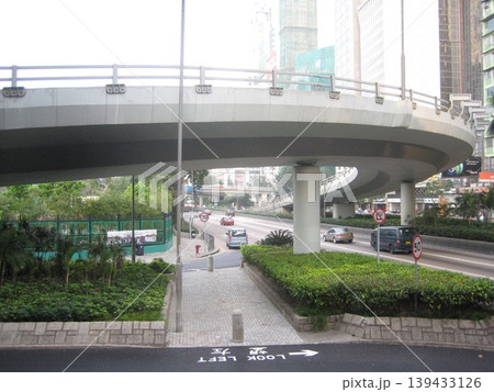 Urban Overpass with Traffic and Cityscape Urban Overpass with Traffic and Cityscape 139433126