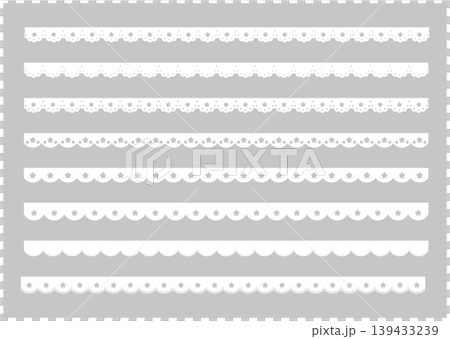 Cute star lace line material - star lace vector illustration set 139433239