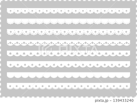 Cute star lace line material - star lace vector illustration set 139433240