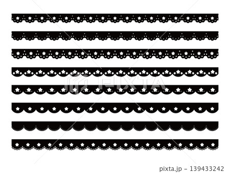 かわいい星のレースのライン素材 star lace vector illustration set かわいい星のレースのライン素材 star lace vector illustration set 139433242