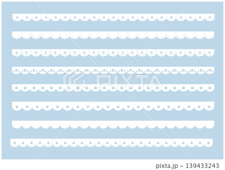 かわいい星のレースのライン素材 star lace vector illustration set かわいい星のレースのライン素材 star lace vector illustration set 139433243