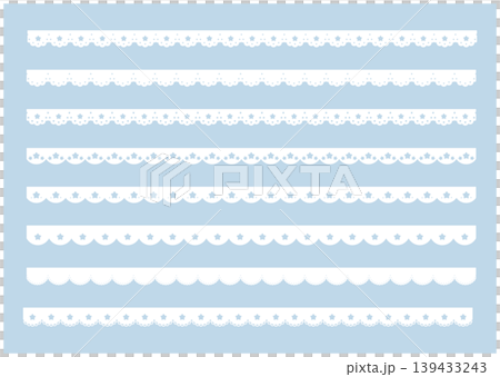 かわいい星のレースのライン素材 star lace vector illustration set かわいい星のレースのライン素材 star lace vector illustration set 139433243