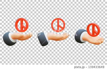 3D Cartoon Hand Holding Red Voting Stamp Icon, Election Day Choice and Democracy Concept Render 139433649