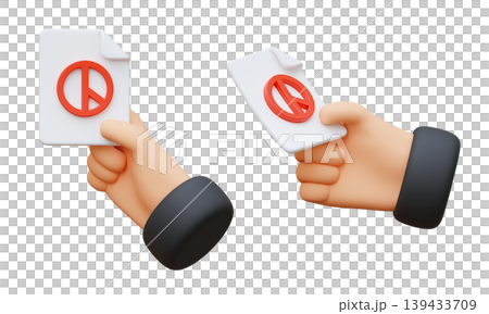 3D Cartoon Hand Holding Ballot Paper with Red Voting Stamp Icon, Election and Democracy Concept 139433709