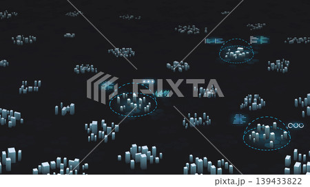 Concept of analysis, assessment of the state of city. Evaluation of various factors contribute to its overall well-being, functionality. Abstract vector map. Isometric illustration 139433822
