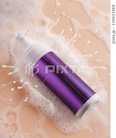 Purple Foaming Cleanser Bottle in Peach Foam 139433869
