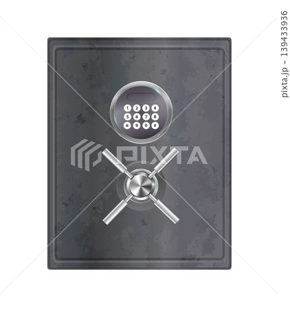 Combination Lock Padlock 3D Set Security Padlocks with Number Code Dials and Safe Strongbox Vault Locker , Isolated on Transparent Background. Vector 139433936