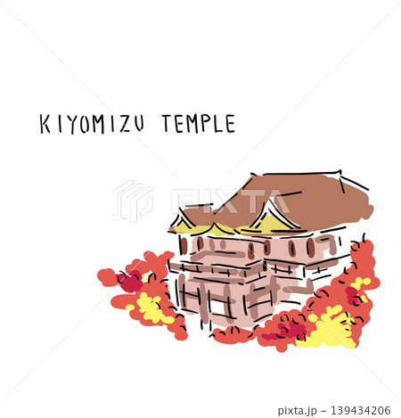 秋の清水寺のイラスト 139434206