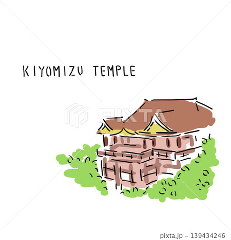 シンプルな清水寺のイラスト シンプルな清水寺のイラスト 139434246