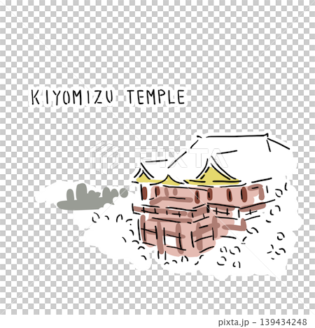 雪の清水寺のイラスト 139434248