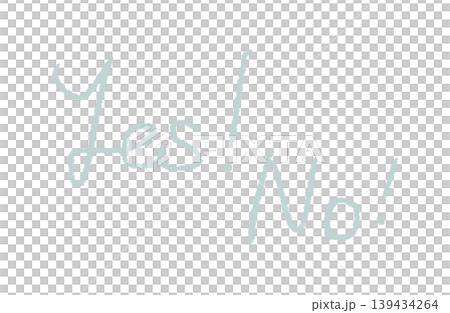 Hand-drawn Yes/No lettering illustrations in sage gray (minimalist style) Hand-drawn Yes/No lettering illustrations in sage gray (minimalist style) 139434264