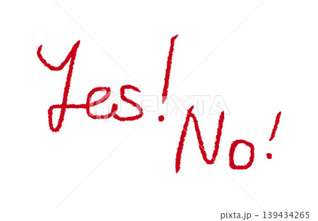 手描きYes Noの文字イラスト〈レッド〉セール・告知用 139434265