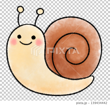 カタツムリの可愛い水彩風イラスト 139434442