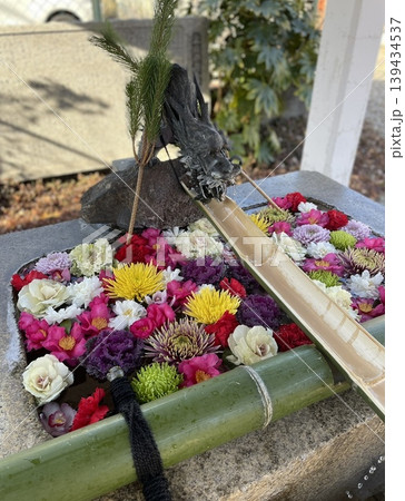 姫嶋神社の花手水 姫嶋神社の花手水 139434537