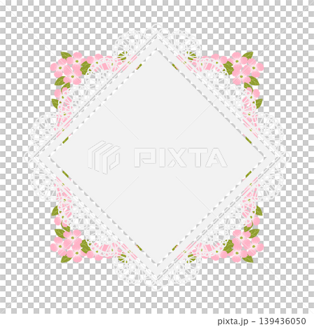 Dogwood diamond-shaped lace frame 139436050
