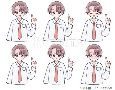 男子中学生 表情セット C 男子中学生 表情セット C 139436096