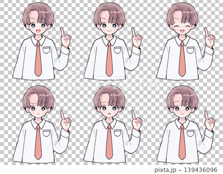 男子中学生 表情セット C 男子中学生 表情セット C 139436096