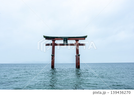 湖の中に立つ湖上鳥居 湖の中に立つ湖上鳥居 139436270