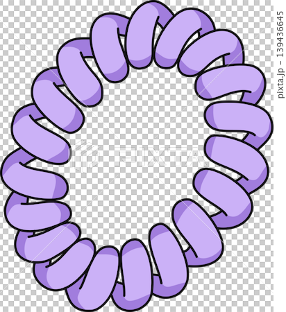 Cute Pastel Spiral Hair Ties Illustration, Colorful Plastic Coil Hair Bands Vector, Minimalist Fashion Accessory Design Element	 139436645