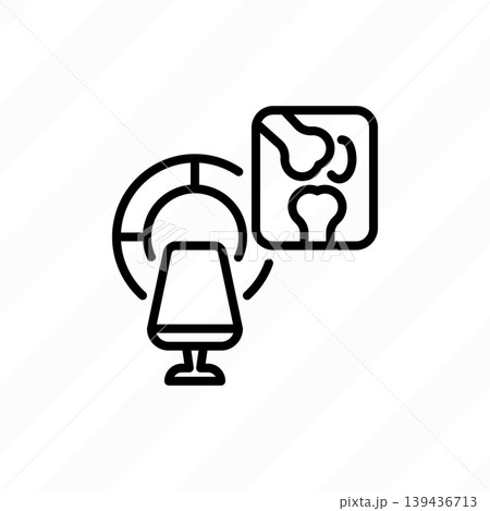 MRI knee thin line icon. MRI diagnostics MRI knee thin line icon. MRI diagnostics 139436713