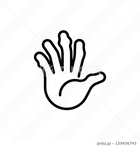 Arthritis in fingers thin line icon. Inflammation in joints. Osteoarthritis. Arthritis in fingers thin line icon. Inflammation in joints. Osteoarthritis. 139436743