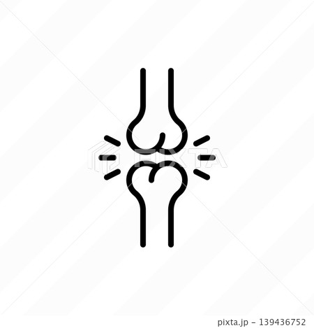 Joint damage, arthritis, inflammation. Thin line icon. Joint damage, arthritis, inflammation. Thin line icon. 139436752