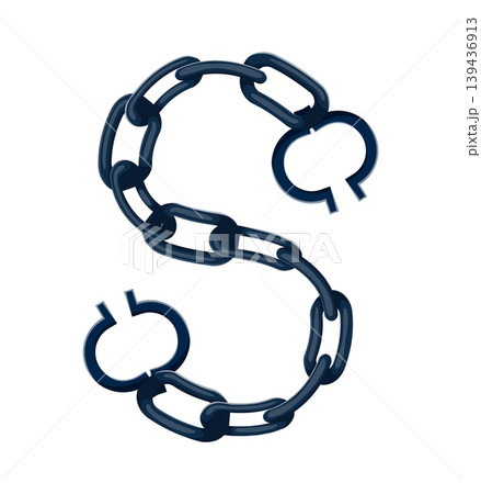 Pirate font cartoon prisoner chain letter S....のイラスト素材 [139436913] - PIXTA