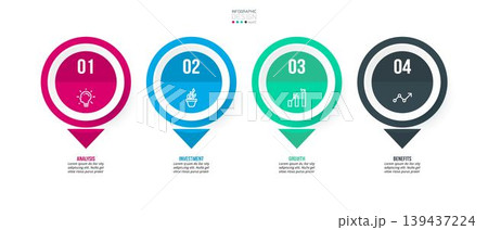 Template with step business infographic or option design. 139437224