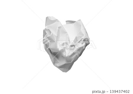 Crumpled paper waste isolated on white. Concept of recycling and environmental conservation. Crumpled paper waste isolated on white. Concept of recycling and environmental conservation. 139437402