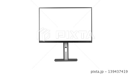 Office LCD display with ergonomic stand, isolated Office LCD display with ergonomic stand, isolated 139437419
