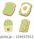 Healthy avocado toast with poached egg vector illustration isolated on white 139437913