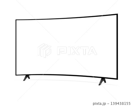 Realistic curved tv screen. Smart tv mockup. 139438155