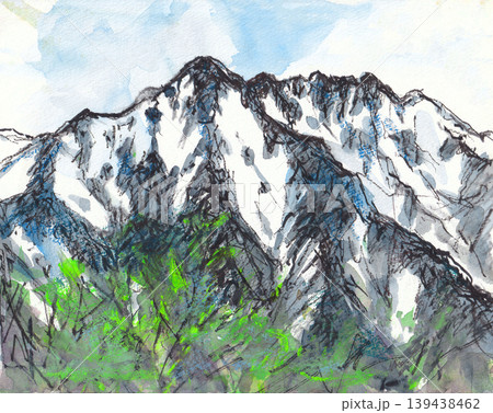越後駒ヶ岳山頂より八海山を望む 139438462