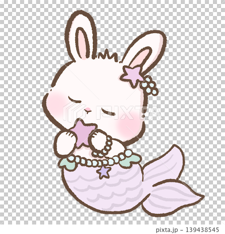 Cute sleeping bunny mermaid holding starfish clipart pastel ocean fantasy character dreamy underwater kawaii nursery illustration Cute sleeping bunny mermaid holding starfish clipart pastel ocean fantasy character dreamy underwater kawaii nursery illustration 139438545