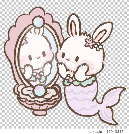 Cute bunny mermaid beside pearl mirror clipart pastel underwater fantasy ocean princess kawaii nursery illustration Cute bunny mermaid beside pearl mirror clipart pastel underwater fantasy ocean princess kawaii nursery illustration 139438554