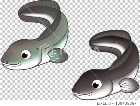 かわいい魚イラスト 「ウナギ」 ベクター形式 白背景(pngは背景透過)・単体 かわいい魚イラスト 「ウナギ」 ベクター形式 白背景(pngは背景透過)・単体 139438867