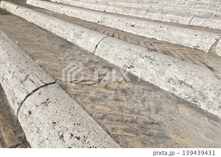 Historic Stone Steps with Textured Surface and Architectural Design Historic Stone Steps with Textured Surface and Architectural Design 139439431