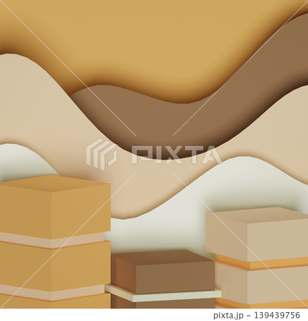 3D render podium display presentation. with soft light and shadow, for product placement or design	 139439756